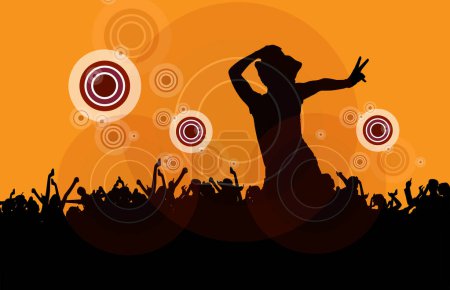 Illustration for Nightlife and music festival concept - Royalty Free Image