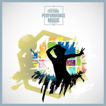 Illustration for Nightlife and music festival concept. Vector illustration ready for banner or poster - Royalty Free Image