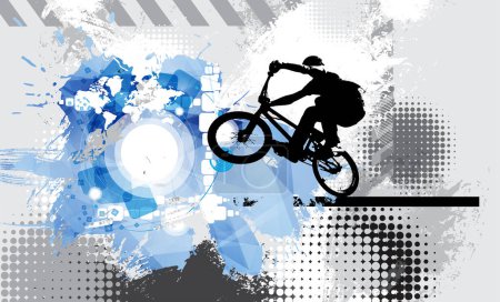 Illustration for Active young person riding a bmx - Royalty Free Image