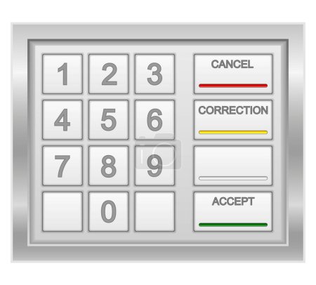 Ilustración de ATM teclado stock vector ilustración aislado sobre fondo blanco - Imagen libre de derechos