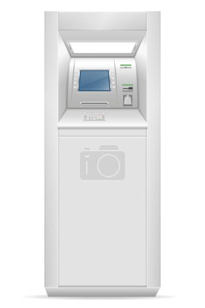 Illustration for Atm cash dispenser stock vector illustration isolated on white background - Royalty Free Image