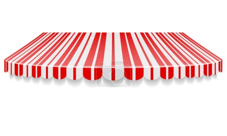 Illustration for Striped canopy from rain and sun for trade stock vector illustration isolated on white background - Royalty Free Image