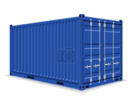 Illustration for Cargo container for the delivery and transportation of merchandise and goods stock vector illustration vector illustration isolated on white background - Royalty Free Image