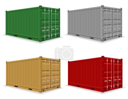 Illustration for Cargo container for the delivery and transportation of merchandise and goods stock vector illustration vector illustration isolated on white background - Royalty Free Image