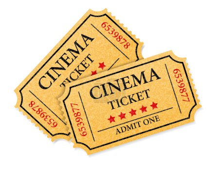 Illustration for Cinema ticket stock vector illustration isolated on white background - Royalty Free Image