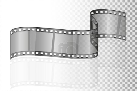 Téléchargez les illustrations : Film de cinéma illustration vectorielle de papier transparent isolé sur fond blanc - en licence libre de droit