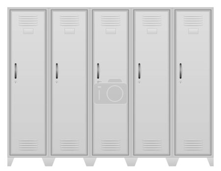 Illustration for Metallic lockers stock vector illustration isolated on white background - Royalty Free Image