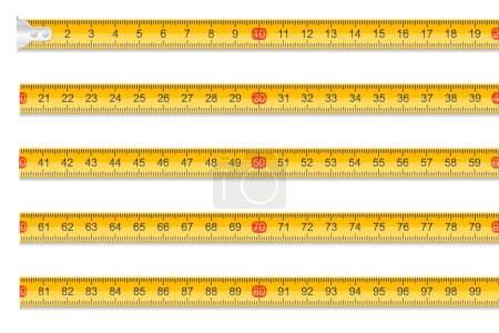 Illustration for Measuring tape one meter in length stock vector illustration isolated on white background - Royalty Free Image