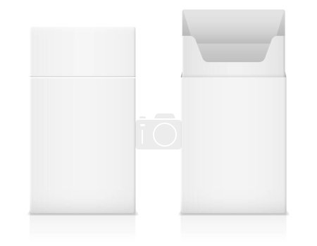 Ilustración de Plantilla en blanco paquete vacío de cigarrillos stock vector ilustración aislado sobre fondo blanco - Imagen libre de derechos