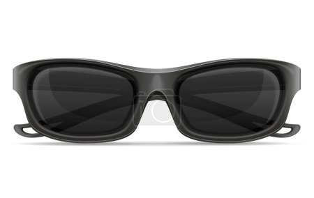 Illustration for Sunglasses for men in plastic frames stock vector illustration isolated on white background - Royalty Free Image