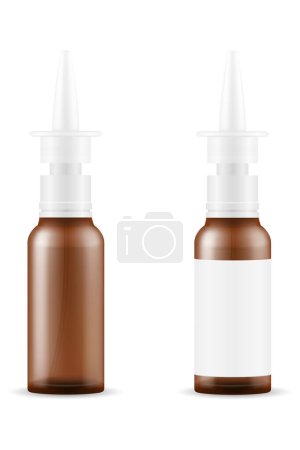 Illustration for Medical drops in a glass bottle for the treatment of diseases empty template blank stock vector illustration isolated on white background - Royalty Free Image