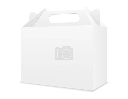 Ilustración de Caja de cartón vacía embalaje plantilla en blanco para la ilustración del vector de stock de diseño aislado sobre fondo blanco - Imagen libre de derechos