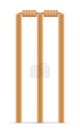 Ilustración de Puerta de cricket para una ilustración de vectores de juegos deportivos aislado sobre fondo blanco - Imagen libre de derechos