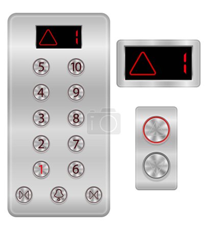 Illustration for Elevator control panel stock vector illustration isolated on white background - Royalty Free Image