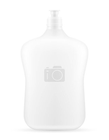 Téléchargez les illustrations : Produits de nettoyage ménagers dans une bouteille en plastique modèle vide illustration vectorielle de stock vide isolé sur fond blanc - en licence libre de droit