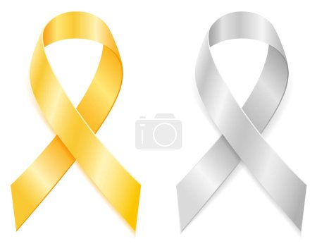 gold and silver ribbon decoration stock vector illustration isolated on white background