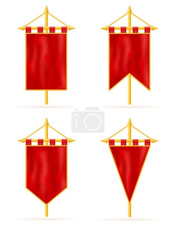 royal flag realistic template empty blank stock vector illustrationn isolated on white background