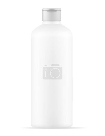 Téléchargez les illustrations : Shampooing dans une bouteille en plastique pour laver les cheveux modèle vide illustration vectorielle de stock vide isolé sur fond blanc - en licence libre de droit