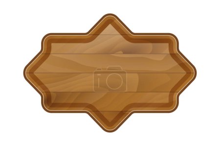Ilustración de Tablero de madera hecho de ilustración de vectores de dibujos animados de madera aislado sobre fondo blanco - Imagen libre de derechos