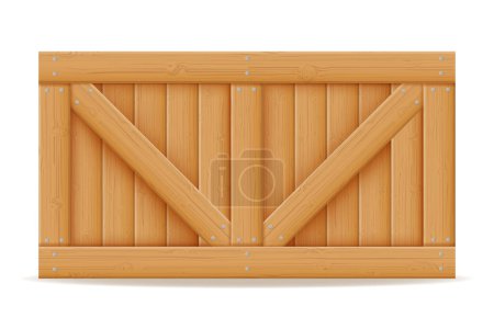 caja de madera para la entrega y el transporte de mercancías de madera de dibujos animados vector ilustración aislado sobre fondo blanco