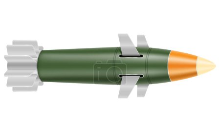 Illustration for Long range ballistic military missile vector illustration isolated on white background - Royalty Free Image