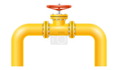 Illustration for Yellow metal pipes for gas pipeline vector illustration - Royalty Free Image