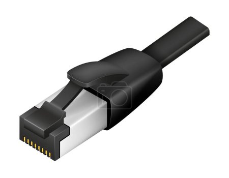 Illustration for Lan plug for internet transmission vector illustration isolated on white background - Royalty Free Image
