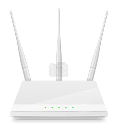 Wifi-Router zur Darstellung von Internet-Übertragungsvektoren isoliert auf weißem Hintergrund