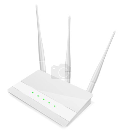 Illustration for Wifi router for internet transmission vector illustration isolated on white background - Royalty Free Image
