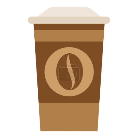 Téléchargez les illustrations : Coffee drink flat icon vector illustration isolated on white background - en licence libre de droit
