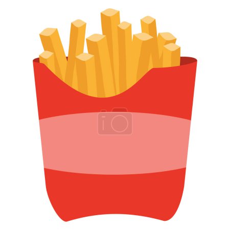 Illustration for French fries food flat icon vector illustration isolated on white background - Royalty Free Image