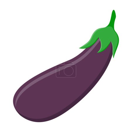 Ilustración de Eggplant vegetable food flat icon vector illustration isolated on white background - Imagen libre de derechos