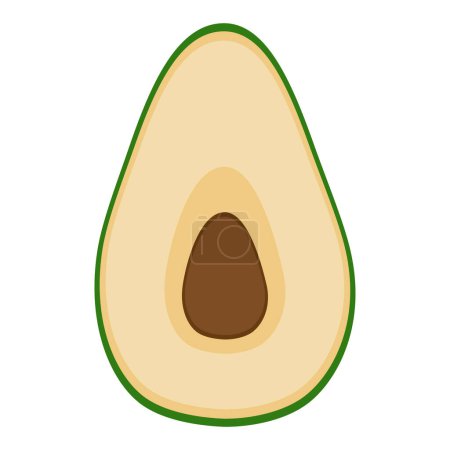 Téléchargez les illustrations : Avocado fruit food flat icon vector illustration isolated on white background - en licence libre de droit