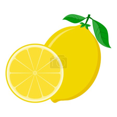 Illustration for Lemon fruit food flat icon vector illustration isolated on white background - Royalty Free Image