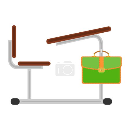 Illustration for School stationery items for education flat icon vector illustration isolated on white background - Royalty Free Image