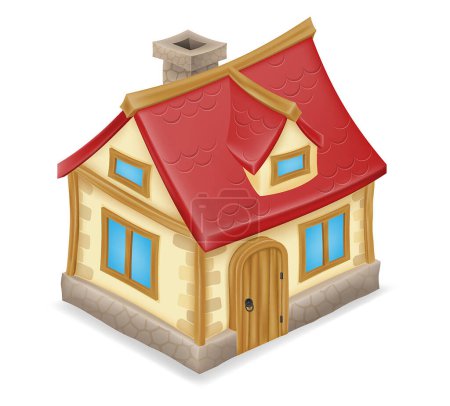 Illustration for Old house for housing on the ferma vector illustration isolated on white background - Royalty Free Image