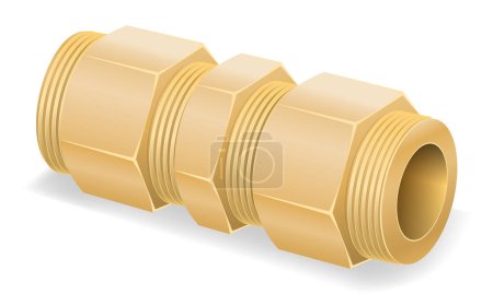 Illustration for Metal connection for pipes vector illustration isolated on white background - Royalty Free Image