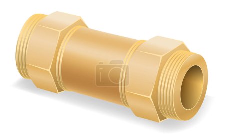 Illustration for Metal connection for pipes vector illustration isolated on white background - Royalty Free Image