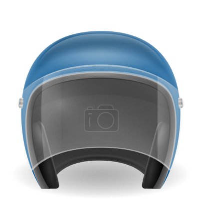 Illustration for Old motorcyclist helmet for driving a motorbike vector illustration isolated on white background - Royalty Free Image