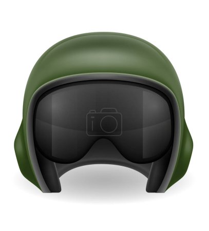 Illustration for Modern pilot helmet for a fighter or combat helicopter vector illustration isolated on white background - Royalty Free Image