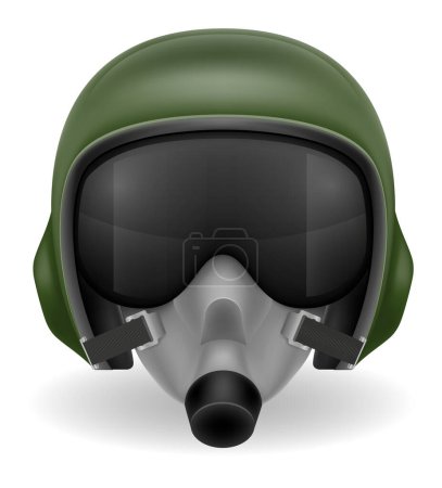 Illustration for Modern pilot helmet for a fighter or combat helicopter vector illustration isolated on white background - Royalty Free Image