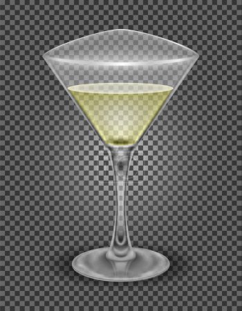 Illustration for Martini cocktail alcoholic drink glass vector illustration isolated on white background - Royalty Free Image