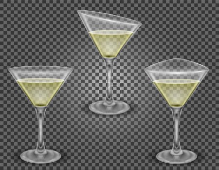 Ilustración de Cóctel de martini bebida alcohólica vector ilustración aislado sobre fondo blanco - Imagen libre de derechos