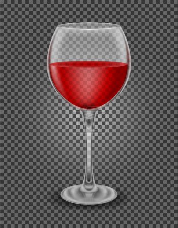 Ilustración de Vidrio transparente para vino y bebidas con bajo contenido alcohólico ilustración vectorial aislado sobre fondo - Imagen libre de derechos