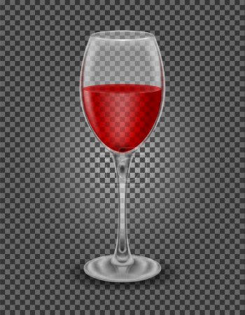 Téléchargez les illustrations : Verre transparent pour vin et boissons faibles en alcool illustration vectorielle isolé sur fond - en licence libre de droit