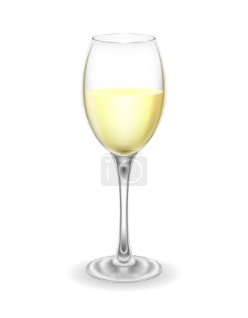 Ilustración de Vidrio transparente para vino y bebidas con bajo contenido alcohólico ilustración vectorial aislado sobre fondo - Imagen libre de derechos
