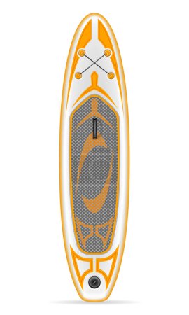 Illustration for Inflatable sup board for outdoor activities and water sports vector illustration isolated on white background - Royalty Free Image
