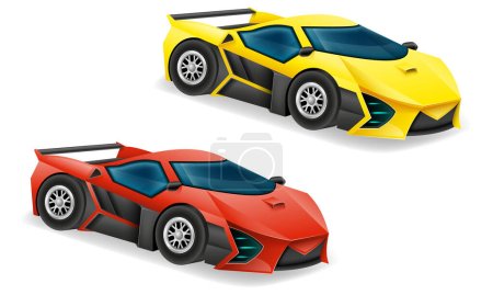 Illustration for Sport hyper super car vector illustration isolated on white background - Royalty Free Image