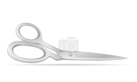 Illustration for Metal scissors for tailor or barber stationery equipment vector illustration isolated on white background - Royalty Free Image
