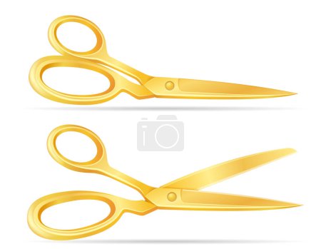 Illustration for Metal scissors for tailor or barber stationery equipment vector illustration isolated on white background - Royalty Free Image